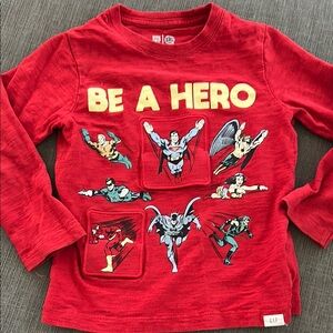 GAP DC Toddler Boy longsleeve Shirt Superman Super Hero 3T